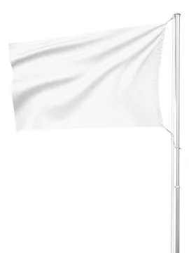 An image of a white flag isolated on a white background Stock Illustration