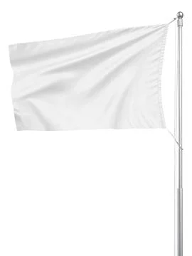 An image of a white flag isolated on a white background Stock Illustration