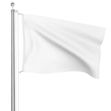 A image of a white flag isolated on a white background Stock Photos
