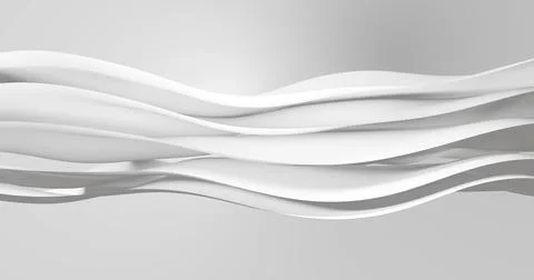 Image of white gradient layers waving over white to grey gradient background Stock Photos