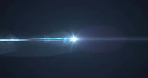 Image of white light with beam and lens flare on black background 库存插图