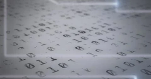 Image of white lines and data processing on interface Stock Illustration