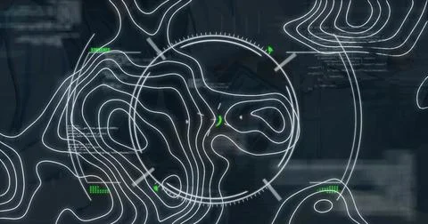 Image of white lines over financial data processing Stock Photos