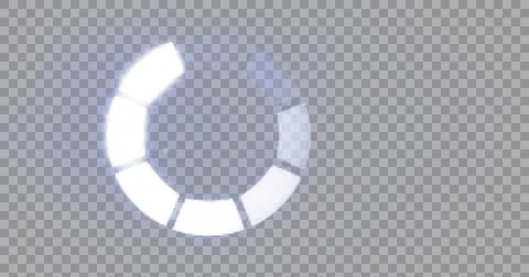 Image of white loading circle segments moving on black background Illustrazione stock