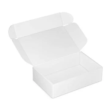 An image of a White Opened Box Mockup isolated on a white background 스톡 사진