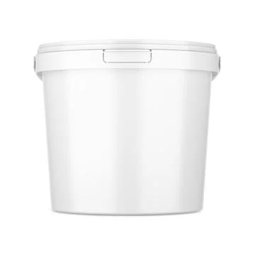 An image of a White Plastic Bucket isolated on a white background Stock Photos