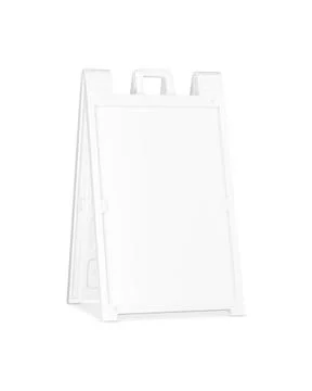 An image of a White Plastic Sign Frame isolated on a white background Stock Photos