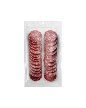 An image of White Salami Package isolated on a white background Stock Photos