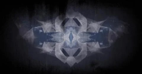Image of white shapes moving on black background Stock Illustration