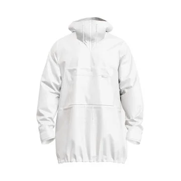 A image of a white Ski Jacket isolated on a white background Stock Illustration
