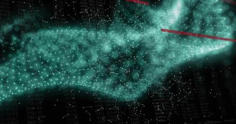 Image of white spots over data processing Stock Photos