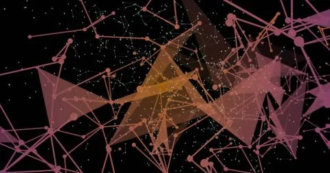 Image of white spots over shapes moving Stockillustratie