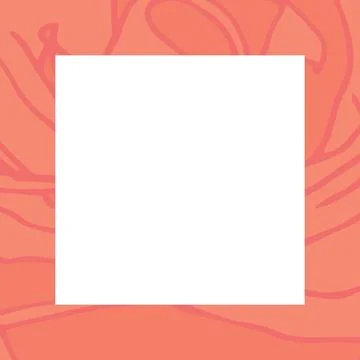 Image of white square with copy space over shapes on orange background Foto stock