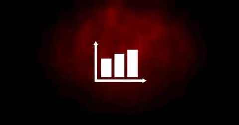 Image of white statistics processing on red and black background Stock Photos