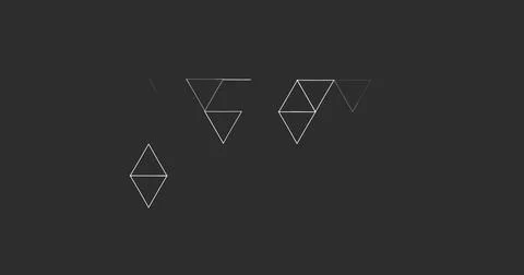 Image of white triangles processing over grey background Stock Illustration