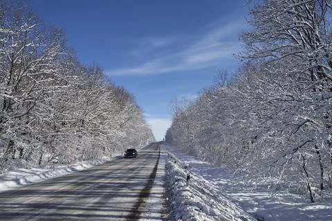 Image of a winter road. Stock Photos