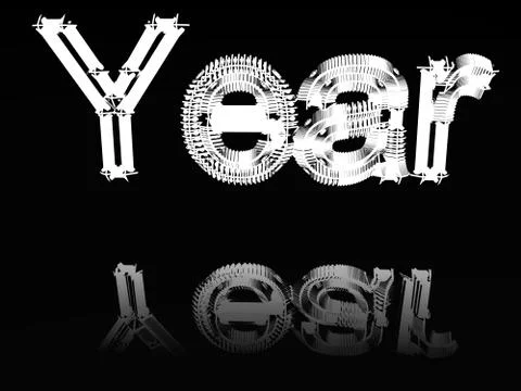 The image of a word year. Stock Illustration