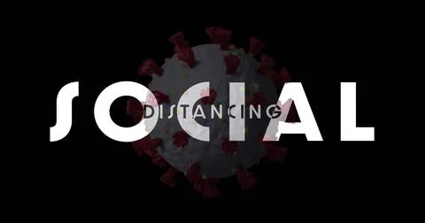 Image of the words social distancing in white text over cell on black background Stock-Illustration