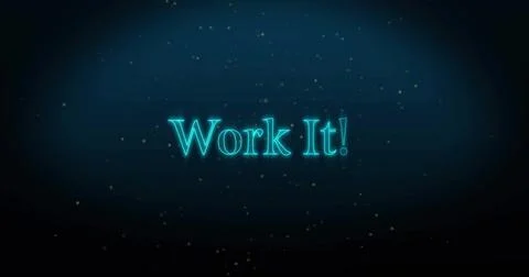Image of work it text over light spots on black background Ilustração Stock