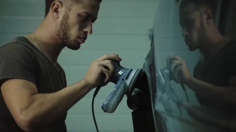 The image of working painter Video stock 70918511