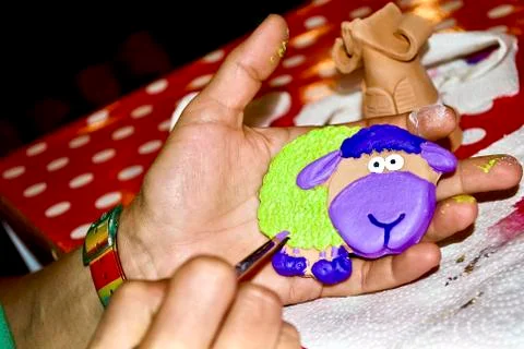 Image from workshop earthenware creation and decoration in Timisoara Stock Photos