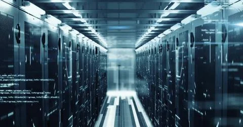 Image of world map and data processing over computer servers Foto stock