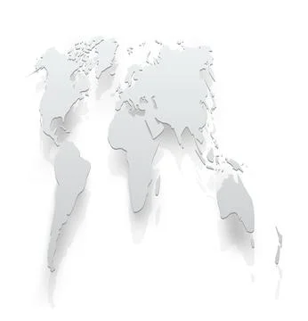 Image of world map paper Stock Illustration