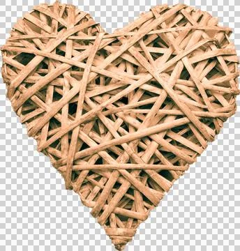 Image of woven wicker heart shape Stock Photos