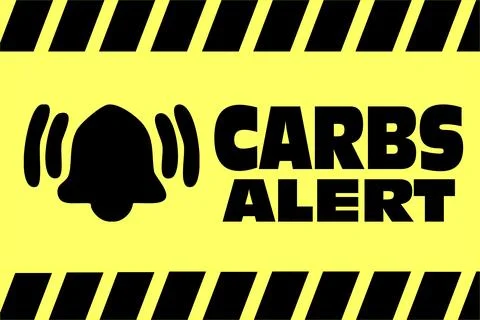 Image of a yellow and black web banner with a warning bell and the warning of Stock Illustration