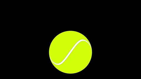 An image of a yellow ball in the dark and tennis on black background green Stock Footage 346160307