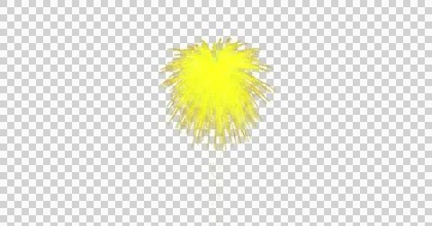 Image of yellow fireworks exploding on white background Illustrazione stock