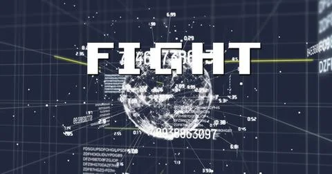 Image of you fight text over data processing and network of connections Illustrazione stock
