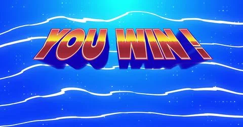 Image of you win text over neon pattern Illustrazione stock