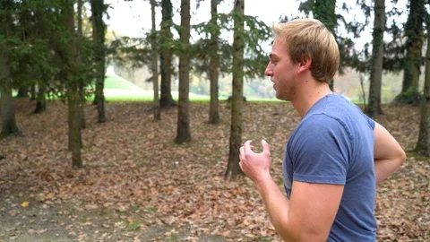 Image of your man running on public park, Zagreb, Croatia. Stock Footage 102531882