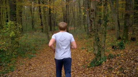 Image of your man running on public park, Zagreb, Croatia. Stock Footage 102536093