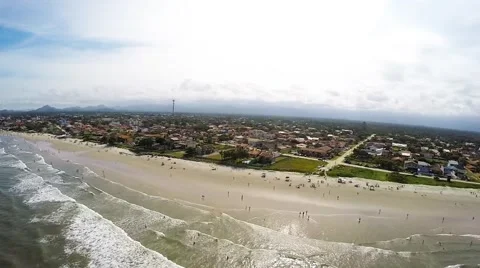 Imagem aérea da costa de Itapoá, SC Vídeos de archivo 46082845