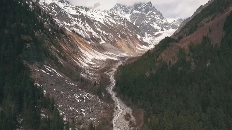 Imagery of the glacier from the drone Stock Footage 76547367