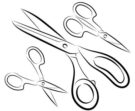 Images of abstract tailoring scissors in black Stock Illustration