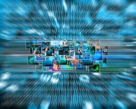 Images and binary code 스톡 일러스트