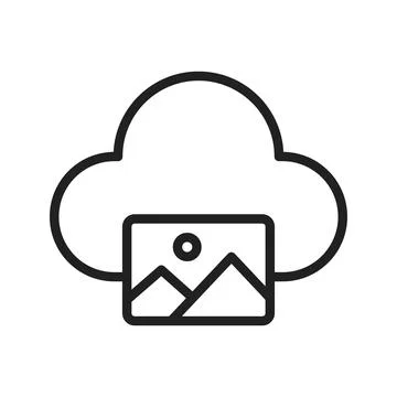 Images on Cloud icon vector image. Suitable for mobile apps, web apps and print Stock Illustration