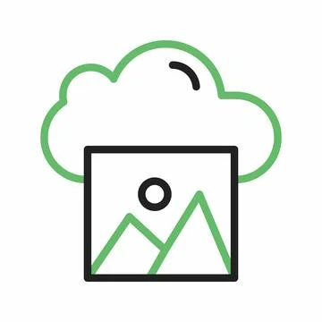 Images on Cloud icon vector image. Stock Illustration