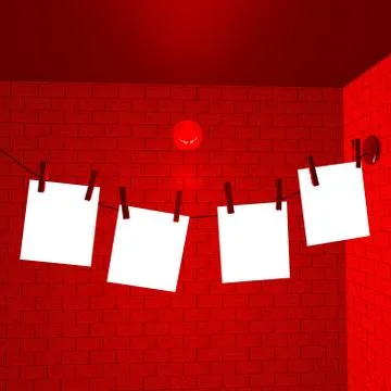 Images in darkroom Stock Illustration