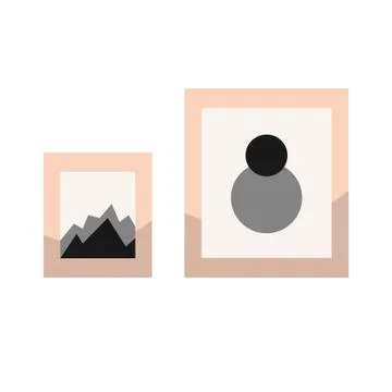 Images in frames on wall vector illustration Stock Illustration