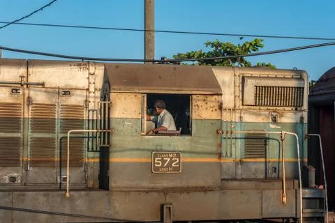 Images from the Interior of the second category train car in Sri Lanka from C Stock Photos