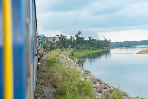 Images from the Interior of the second category train car in Sri Lanka from C Stock Photos