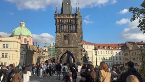 Images from Prague as polling stations open for the first of two election days,  Video stock 318316949