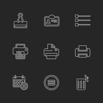Images , printer , messages , pin , eps icons set vector イラスト素材