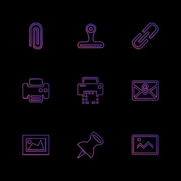 Images , printer , messages , pin , eps icons set vector イラスト素材