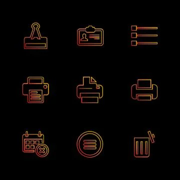 Images , printer , messages , pin , eps icons set vector 스톡 일러스트