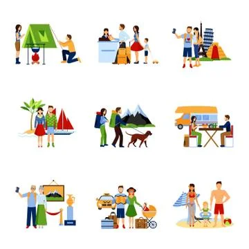 Images Set Of Vacation Options Stock Illustration